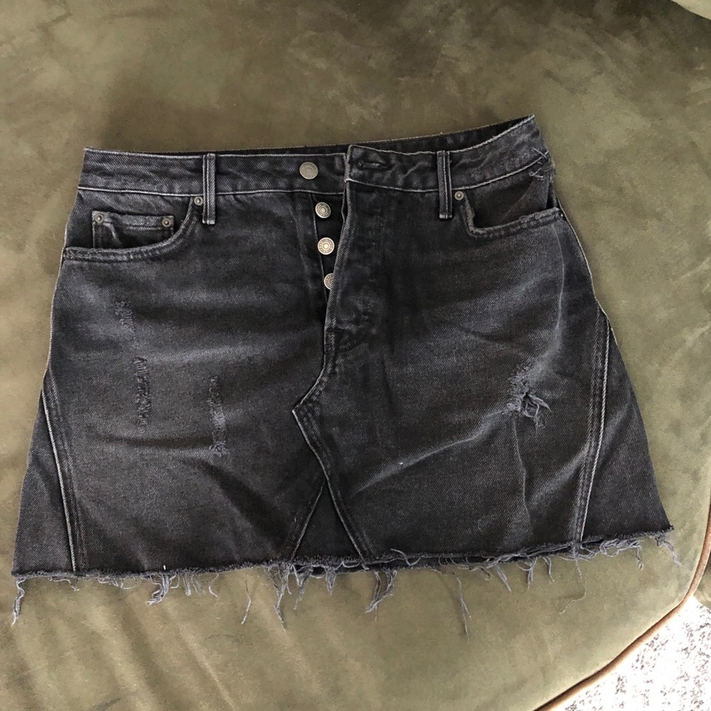 GRLFRND X BARNEYS DENIM SKIRT-
